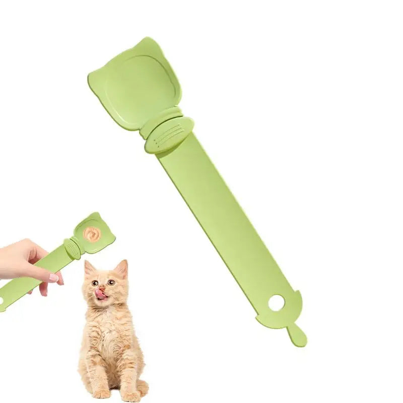 Cat Strip Squeeze Spoon – Reusable Lickable Treat Dispenser for Wet Cat Food, Portable BPA-Free Feeder with Ergonomic Design