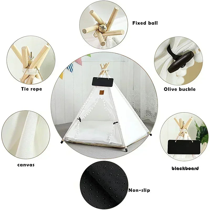Cozy Teepee Tent for Cats &amp; Small Dogs - PetJoy