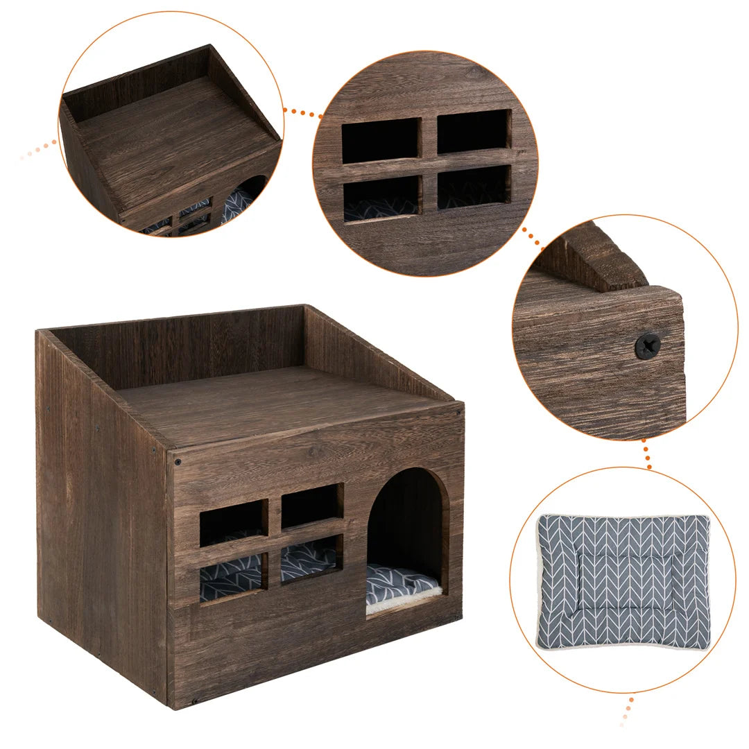 Wooden Cat Cave Bed Furniture – Petjoy