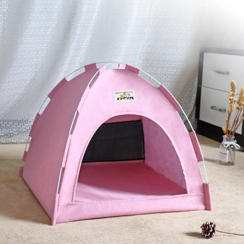 Foldable Cat &amp; Dog House Tent with Cooling Mat – All-Season Pet Nest – PetJoy