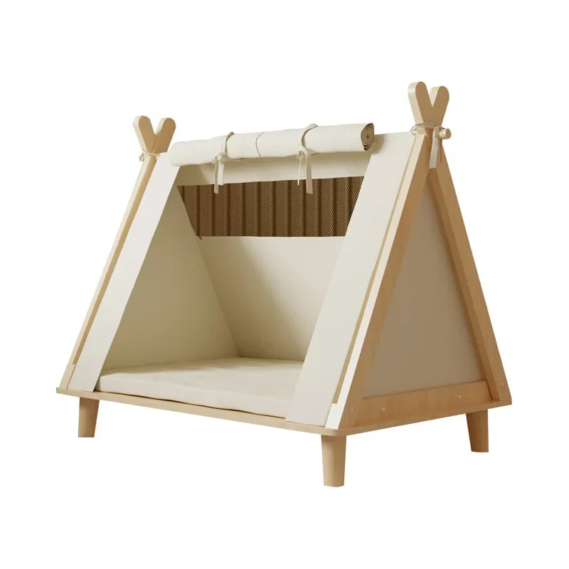 Raised Pet Teepee Bed with Cushion for Small Dogs & Cats – PetJoy
