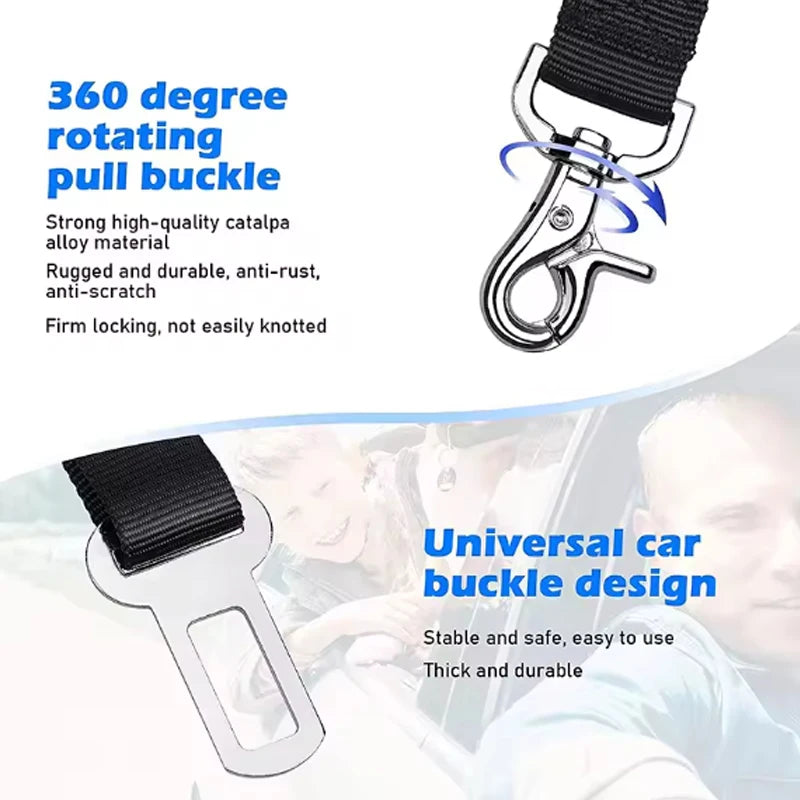 Adjustable Dog Car Safety Belt with Shock Absorber &amp; Reflective Line – PetJoy