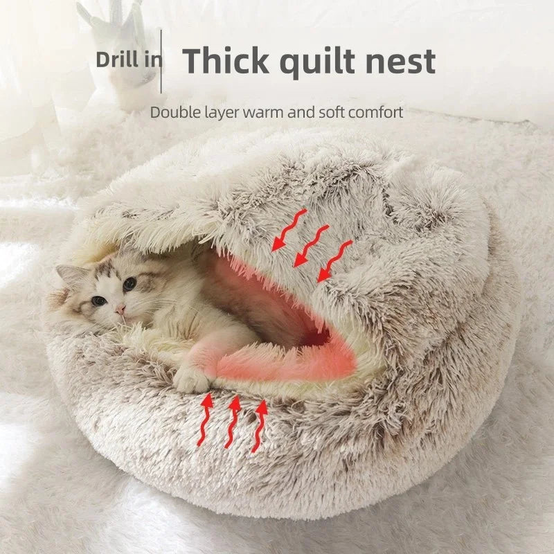 Autumn &amp; Winter Plush Shell Cat Nest – Petjoy