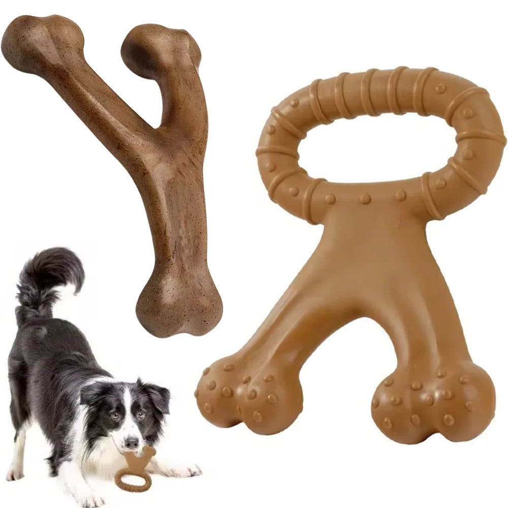 Durable Double Bone Nylon Dog Chew Toy with Beef &amp; Bacon Flavour – PetJoy