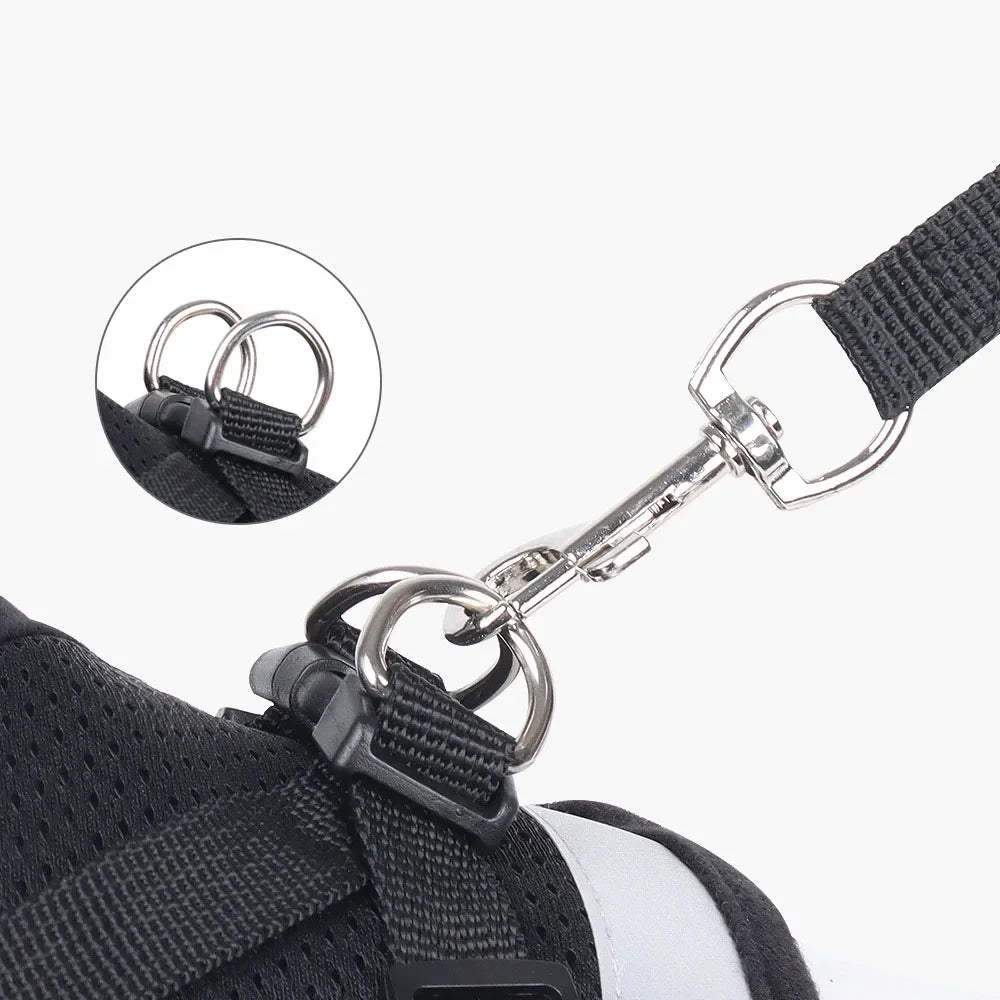 Adjustable Reflective Cat & Small Dog Harness Set – Escape-Proof Mesh Vest with Leash – PetJoy