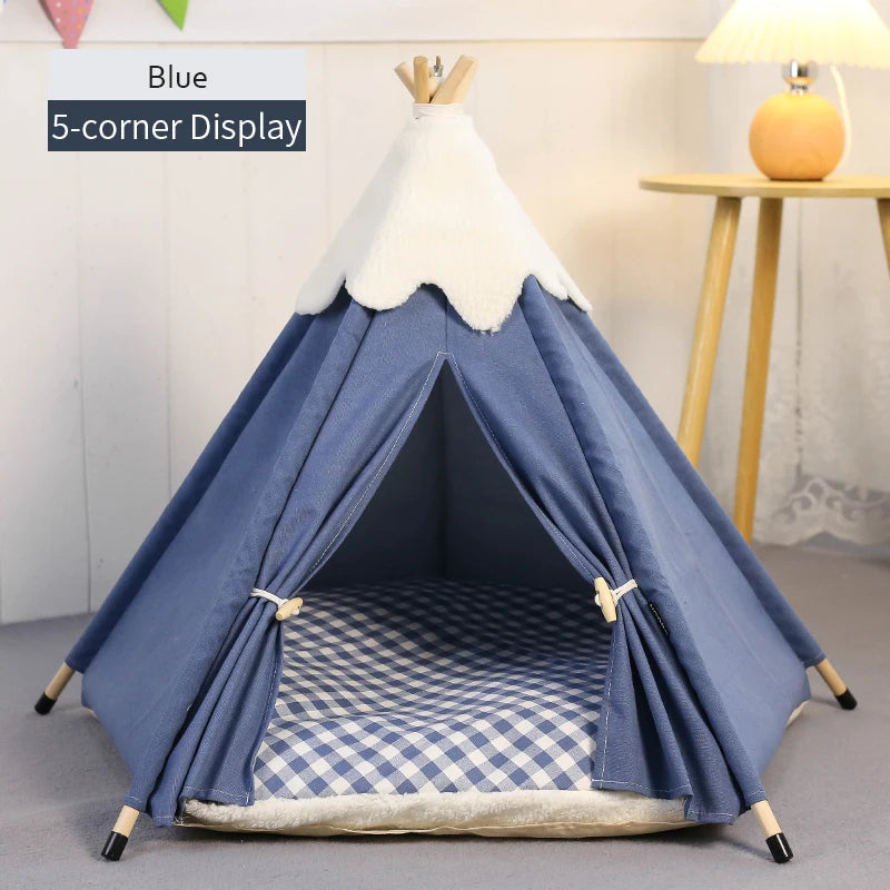 Cozy Teepee Tent for Cats &amp; Small Dogs with Plush Cushion – PetJoy