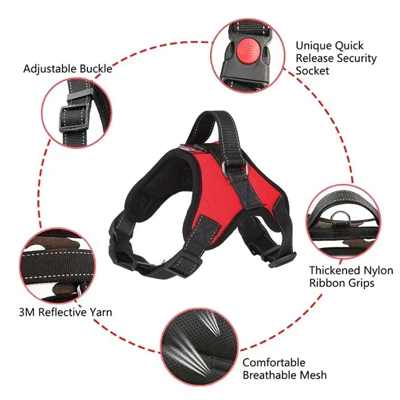 Reflective No-Pull Saddle Dog Harness – Adjustable for All Sizes – PetJoy