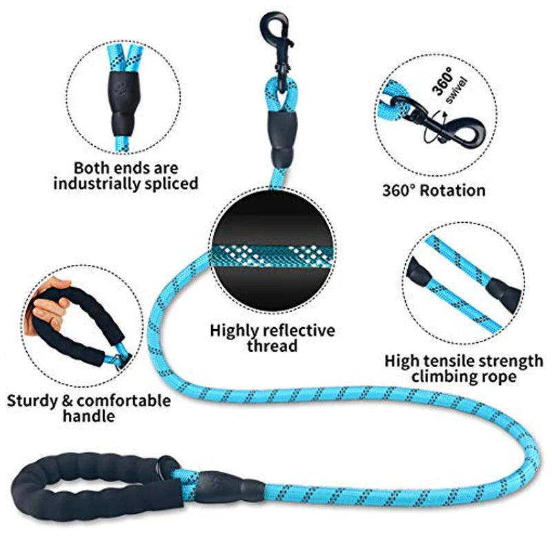 3M Reflective Dog Leash with Padded Handle – Petjoy