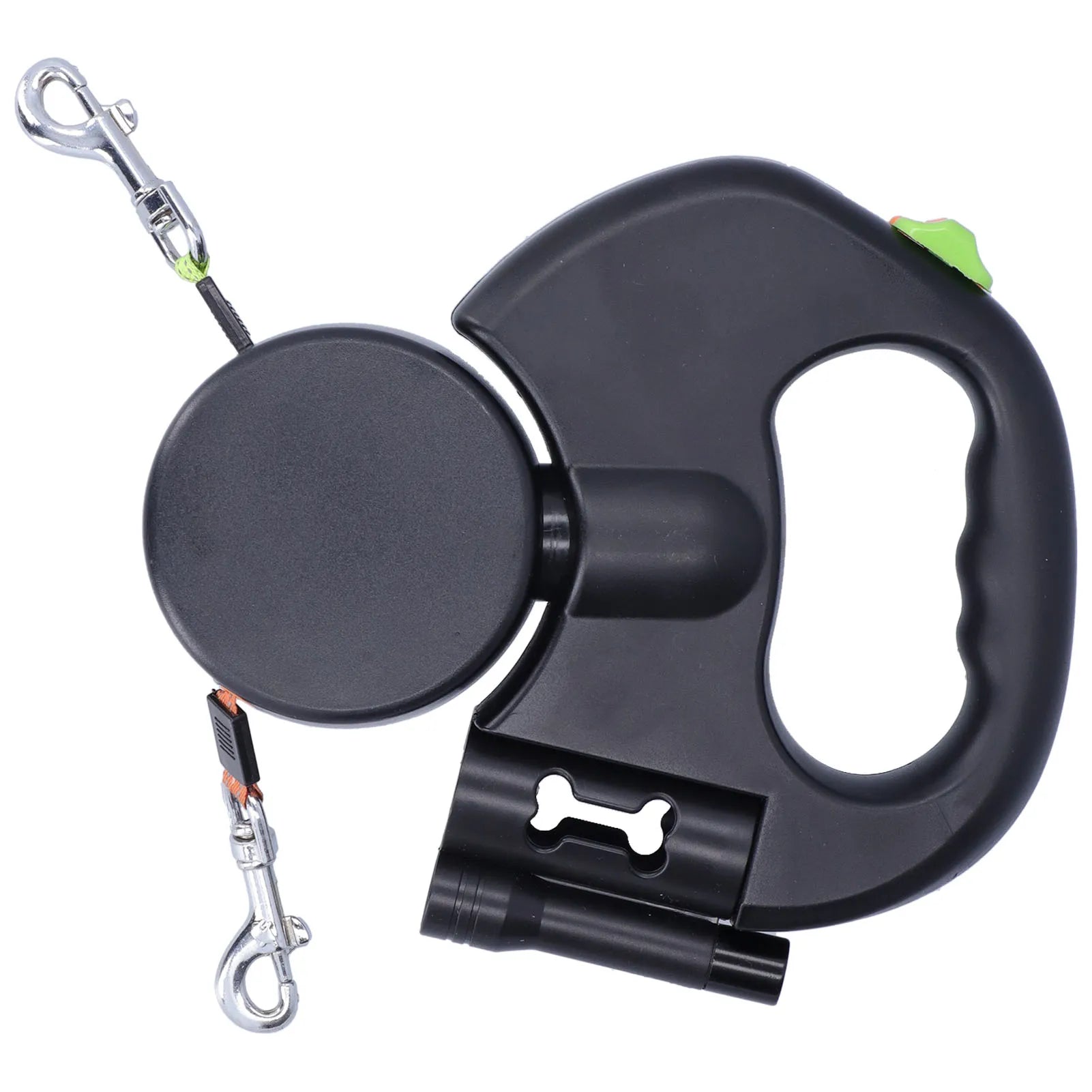 Dual Retractable Dog Leash with Flashlight &amp; Bag Dispenser – Petjoy