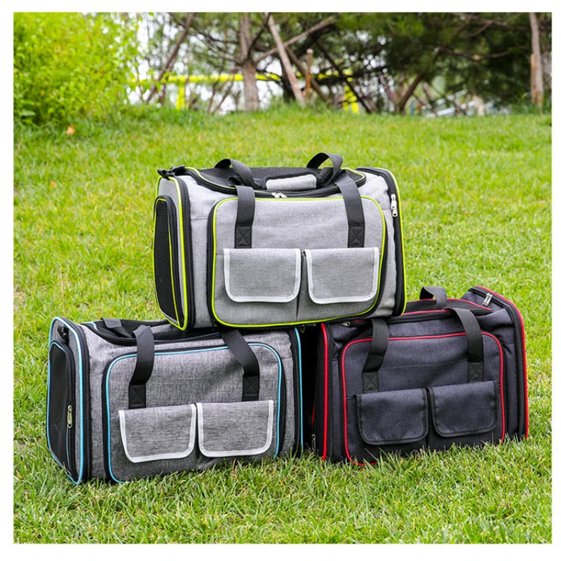 Portable Folding Pet Trolley Backpack – Breathable Double Shoulder &amp; Handheld Bag for Cats and Dogs – PetJoy