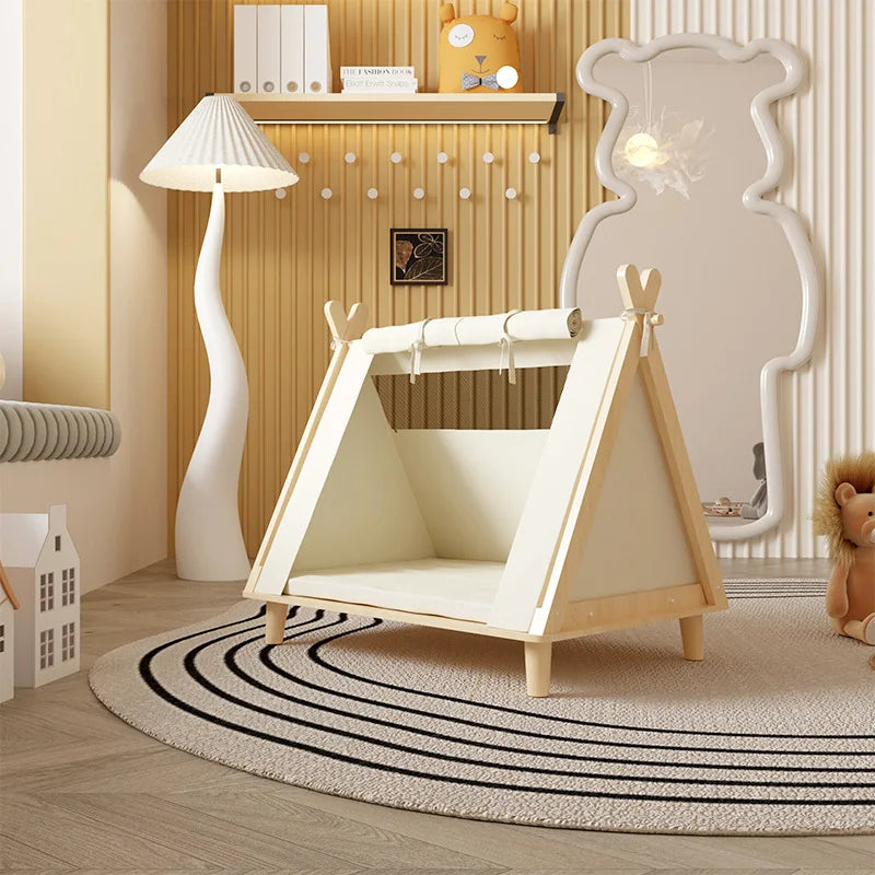Raised Pet Teepee Bed with Cushion for Small Dogs & Cats – PetJoy