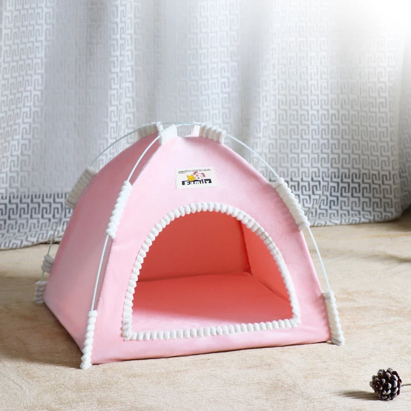 Foldable Cat &amp; Dog House Tent with Cooling Mat – All-Season Pet Nest – PetJoy