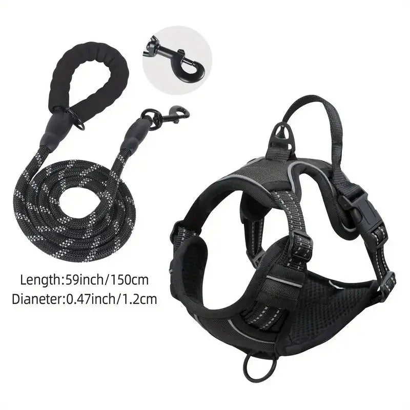 Reflective Front-Clip Service Dog Harness with Control Handle – PetJoy