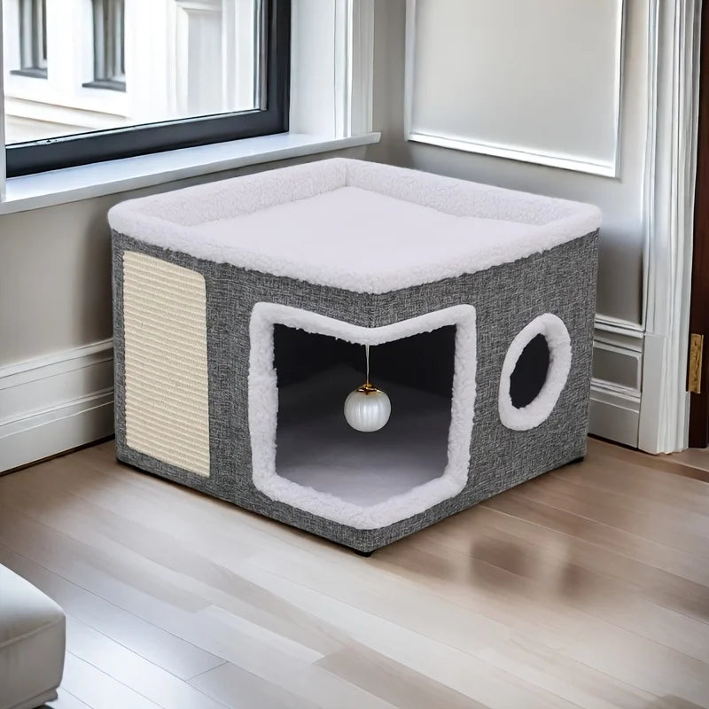 Luxury Cat Tree Bed with Scratching Post – Petjoy