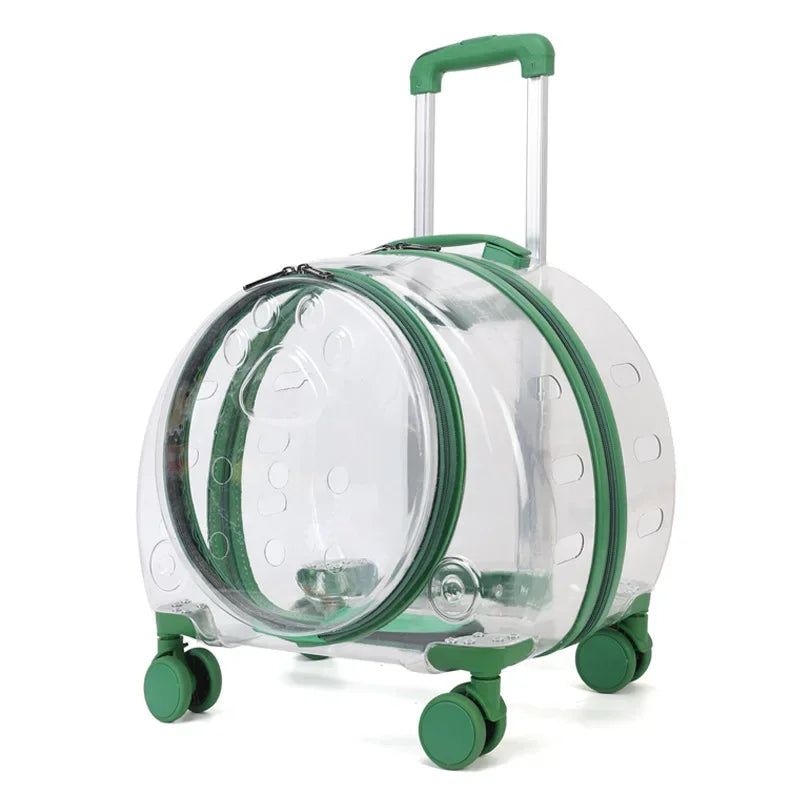 Transparent Wheeled Pet Travel Carrier for Cats Small Dogs – PetJoy