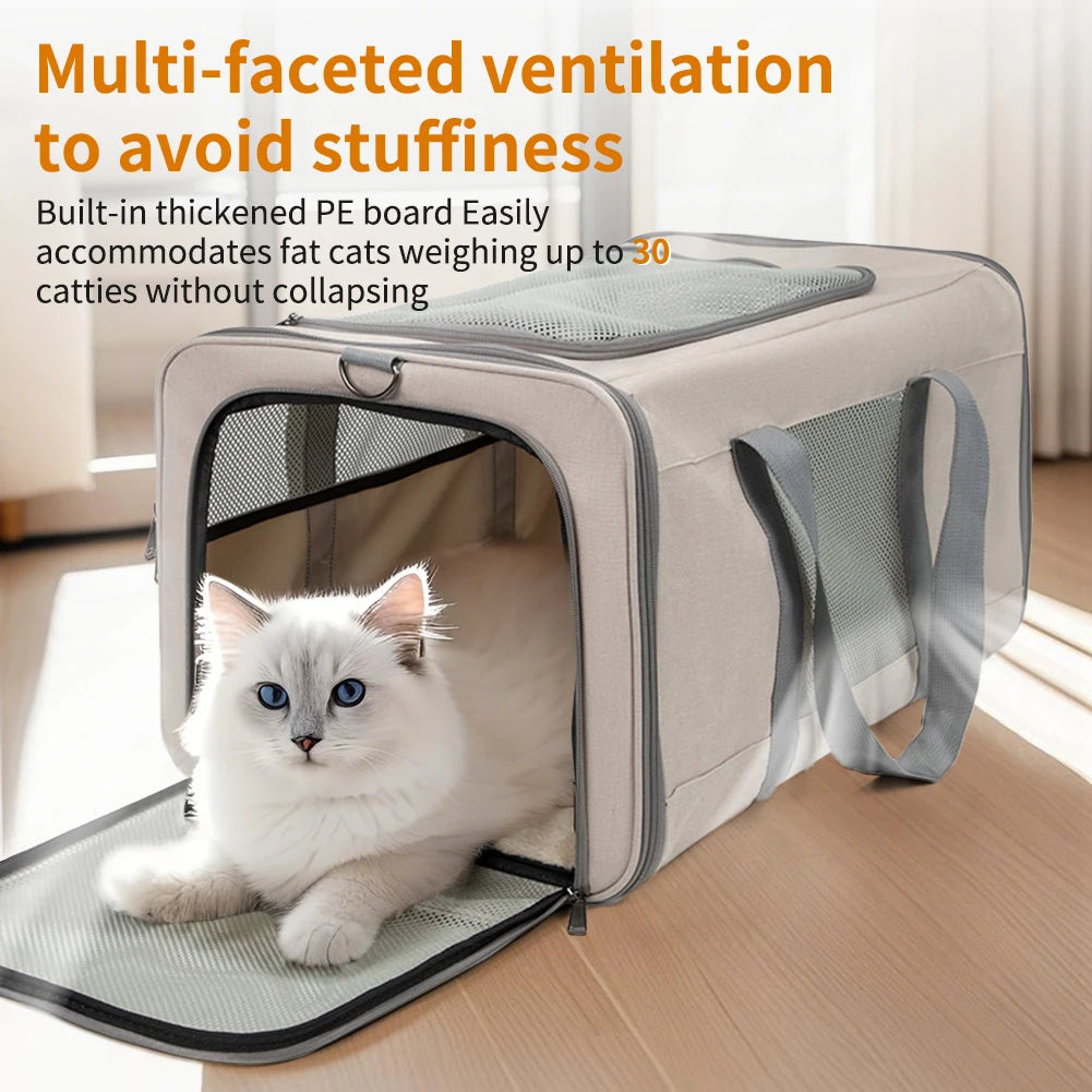 Double Pet Travel Trolley for Cats – Spacious Wheeled Carrier by PetJoy