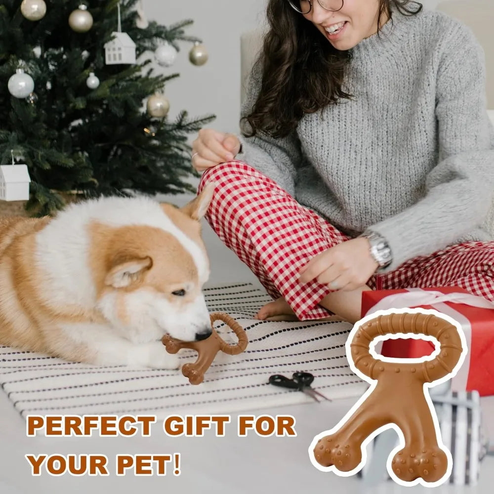 Durable Double Bone Nylon Dog Chew Toy with Beef &amp; Bacon Flavour – PetJoy