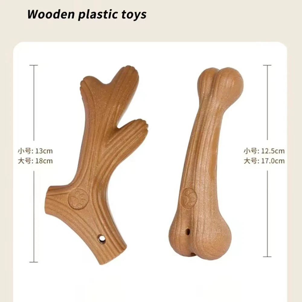 Bite-Resistant Pine Wood Chew Toy – Dental Stick for Dogs – PetJoy