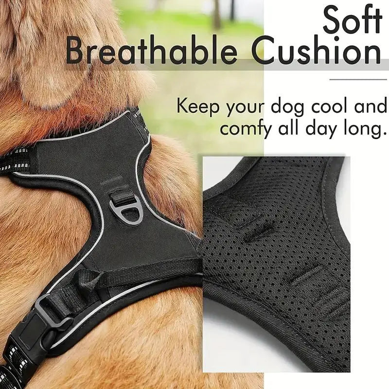 Reflective Front-Clip Service Dog Harness with Control Handle – PetJoy