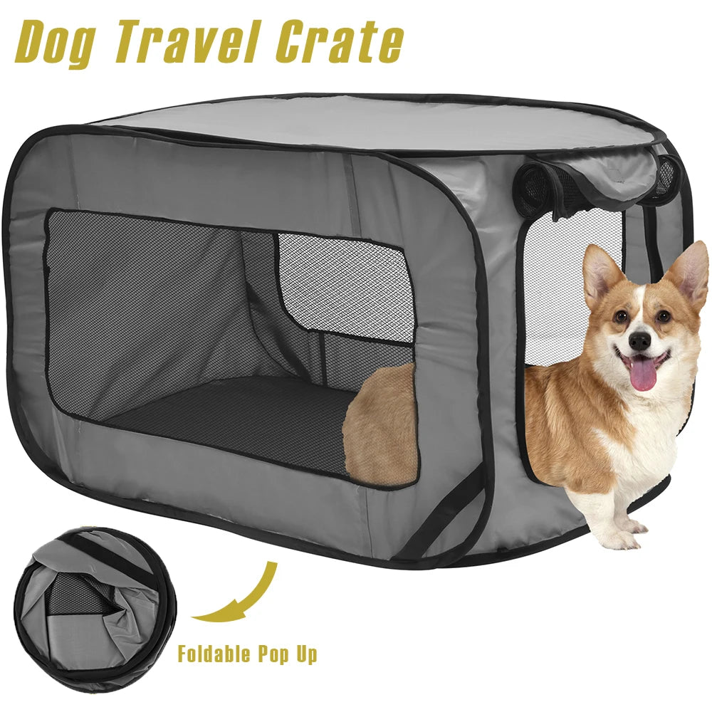 Foldable Dog Travel Crate for Small Dogs &amp; Cats – PetJoy