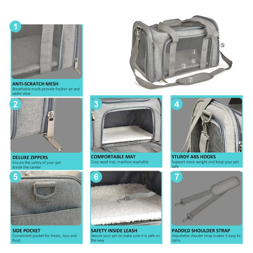 Airline-Approved Soft Pet Carrier Bag for Travel – PetJoy