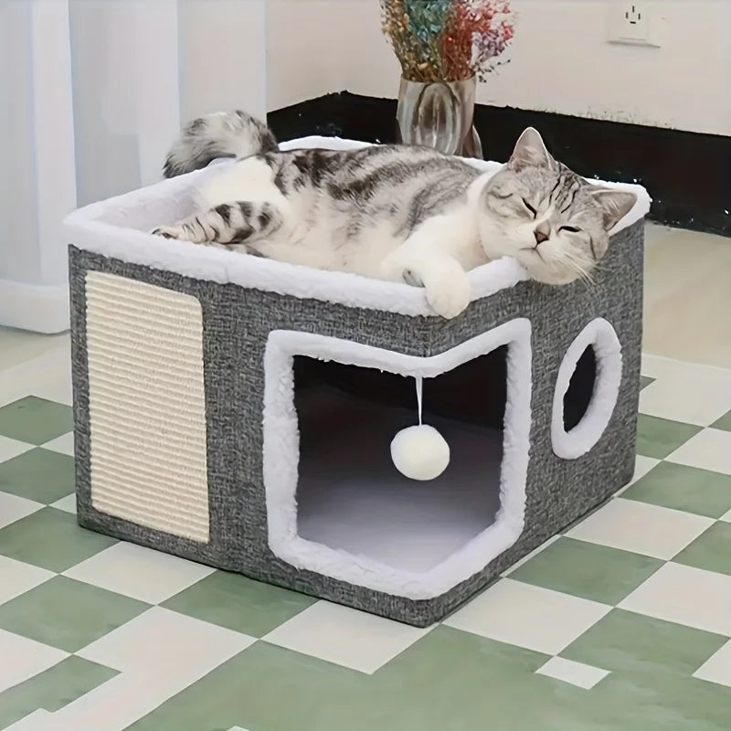 Luxury Cat Tree Bed with Scratching Post – Petjoy