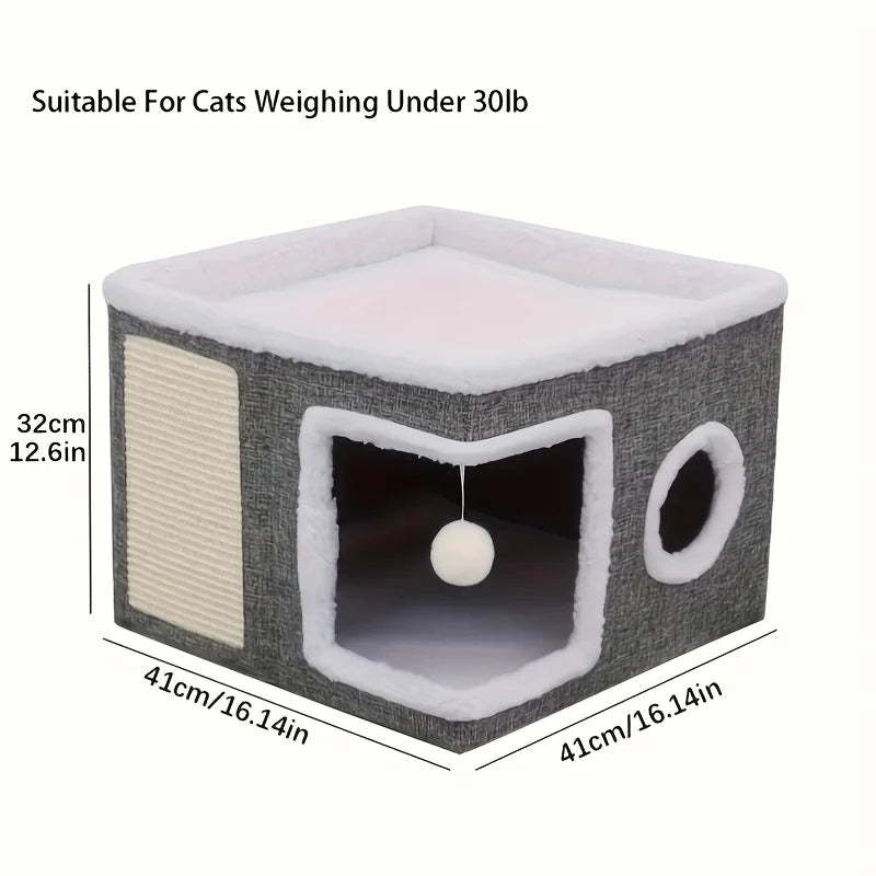 Luxury Cat Tree Bed with Scratching Post – Petjoy