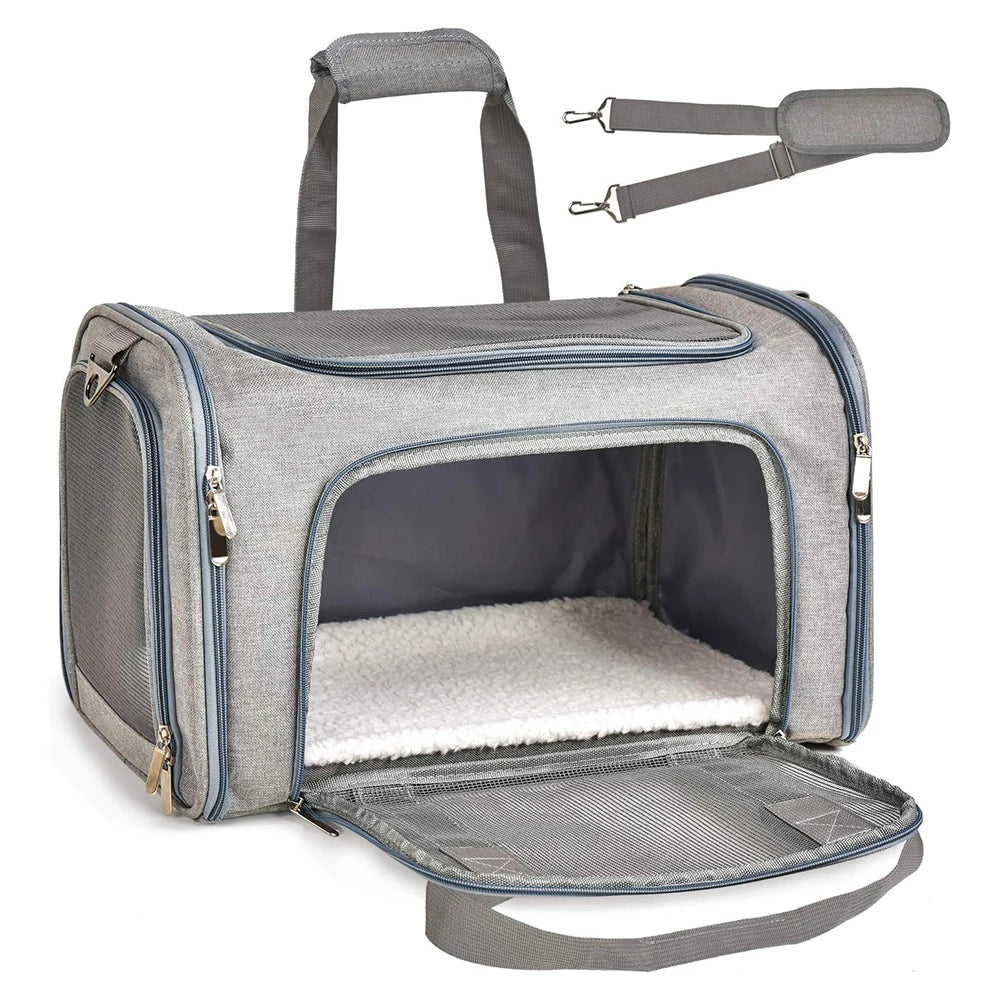 Collapsible Cat &amp; Dog Travel Carrier – Soft-Sided Portable Bag for Pets up to 15 lbs – PetJoy