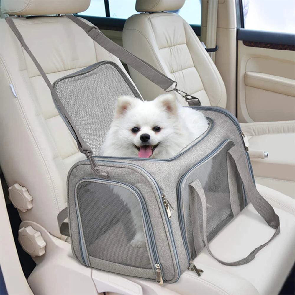 Collapsible Cat &amp; Dog Travel Carrier – Soft-Sided Portable Bag for Pets up to 15 lbs – PetJoy