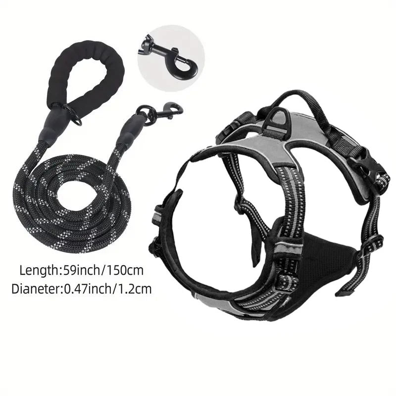 Reflective Front-Clip Service Dog Harness with Control Handle – PetJoy