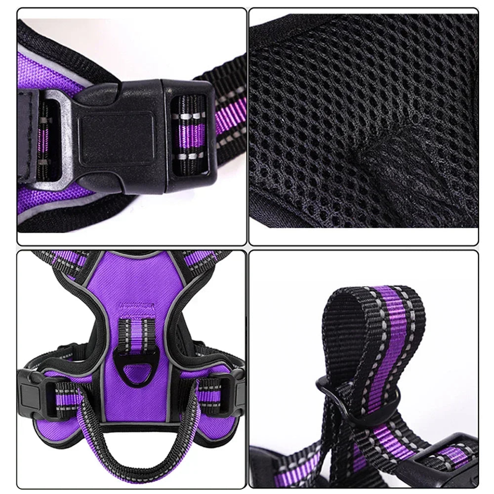 Reflective No-Pull Nylon Dog Harness &amp; Leash Set – Petjoy