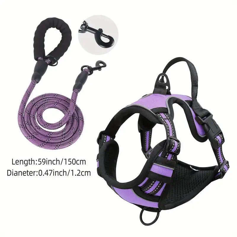 Reflective Front-Clip Service Dog Harness with Control Handle – PetJoy