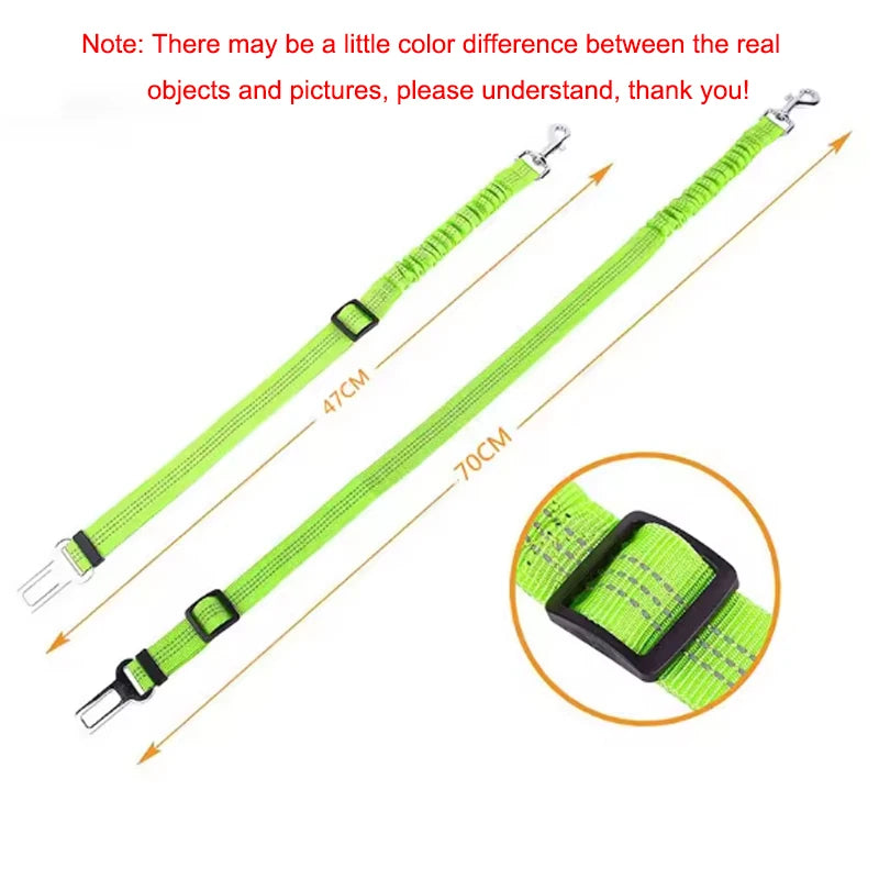 Adjustable Dog Car Safety Belt with Shock Absorber &amp; Reflective Line – PetJoy