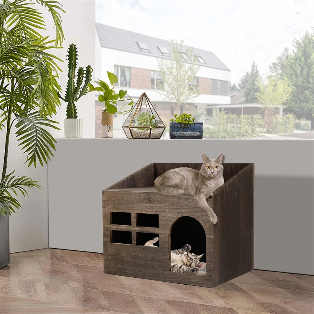 Wooden Cat Cave Bed Furniture – Petjoy