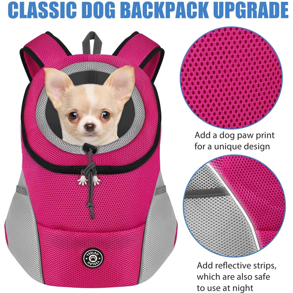 Breathable Front Dog &amp; Cat Carrier Backpack with Safety Straps – PetJoy
