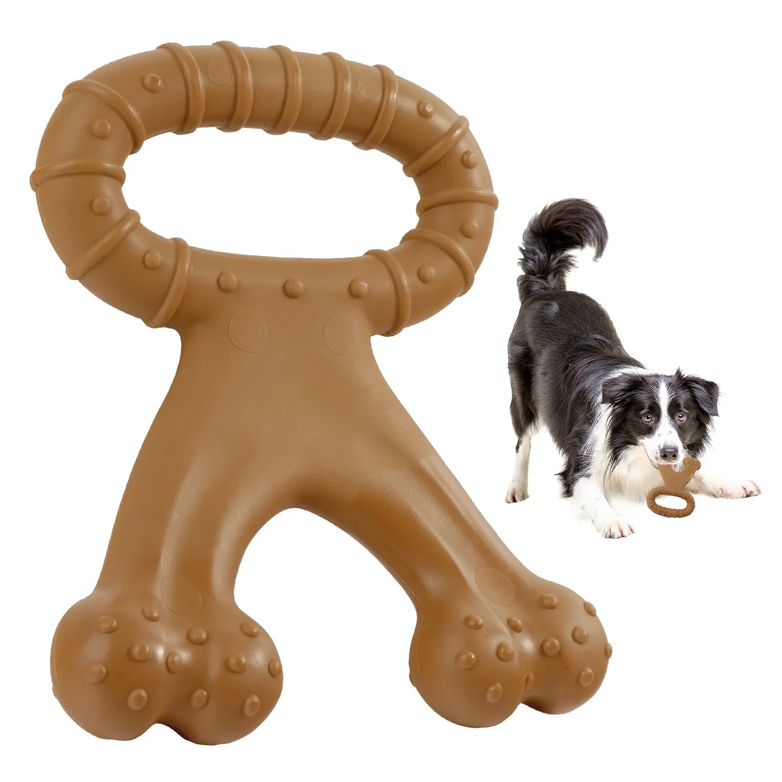 Durable Double Bone Nylon Dog Chew Toy with Beef &amp; Bacon Flavour – PetJoy