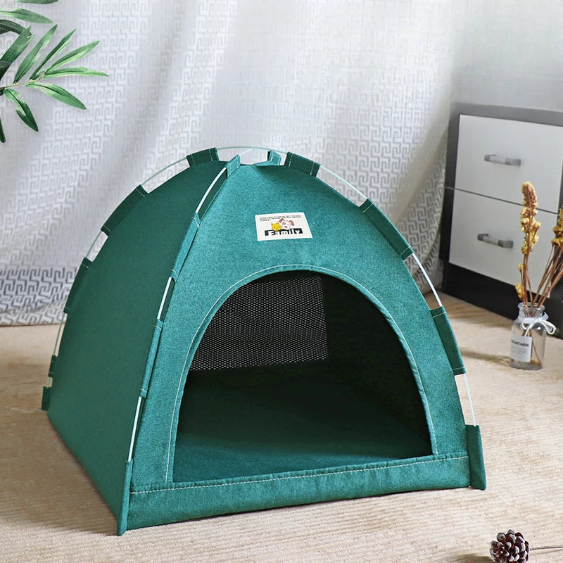 Foldable Cat &amp; Dog House Tent with Cooling Mat – All-Season Pet Nest – PetJoy