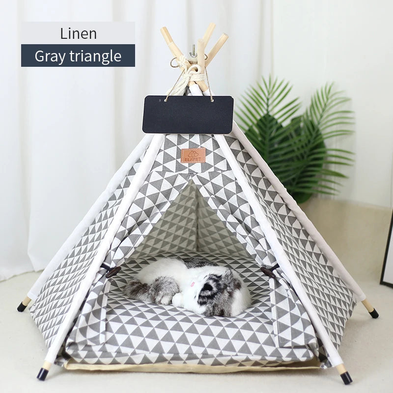 Cozy Teepee Tent for Cats &amp; Small Dogs - PetJoy