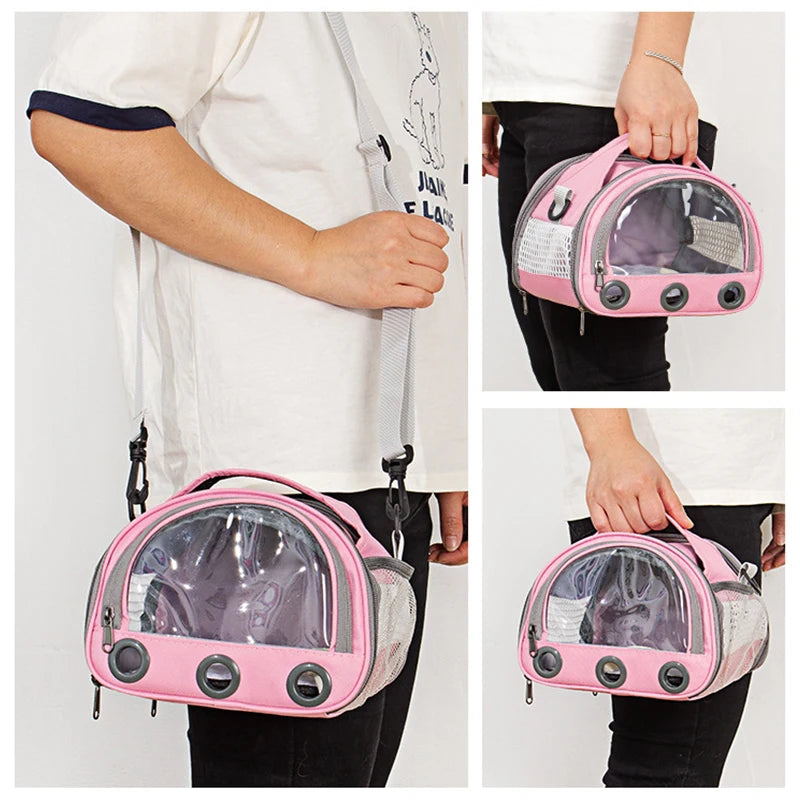 Foldable Travel Carrier with Bubble Window for Small Pets – PetJoy