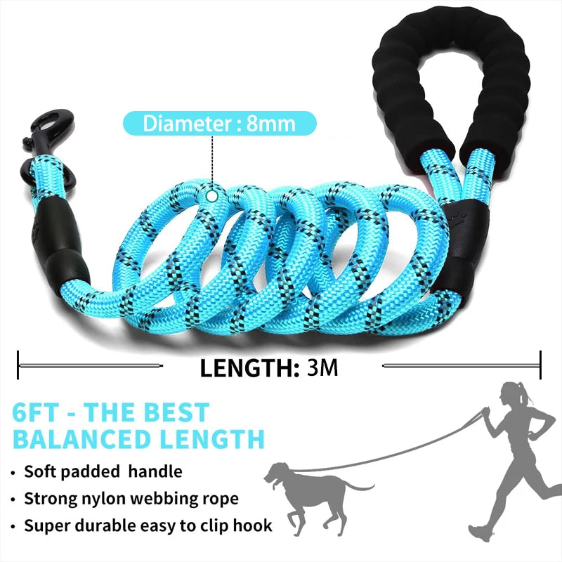 3M Reflective Dog Leash with Padded Handle – Petjoy