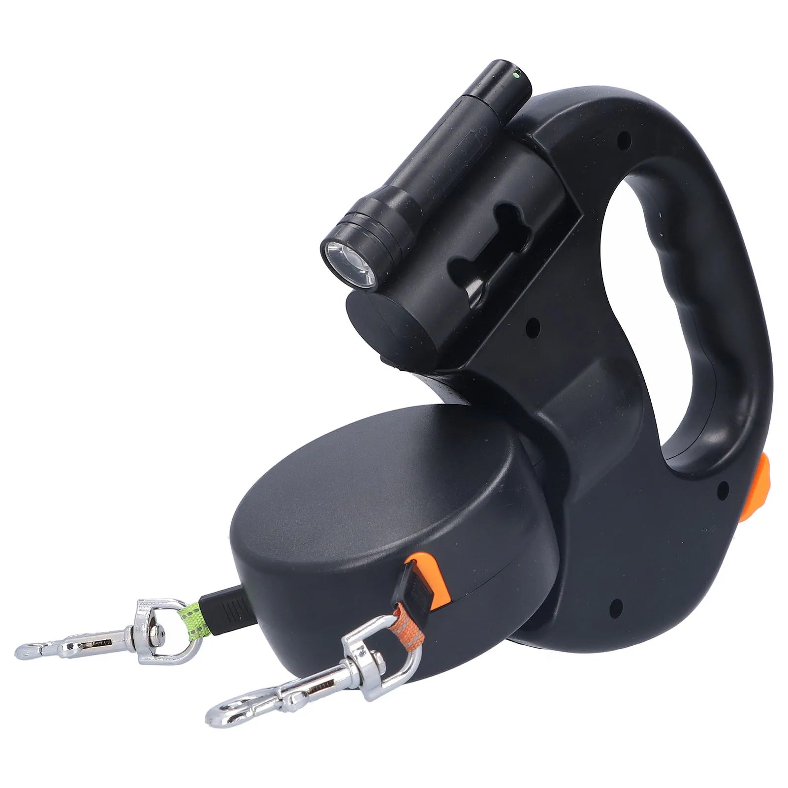Dual Retractable Dog Leash with Flashlight &amp; Bag Dispenser – Petjoy