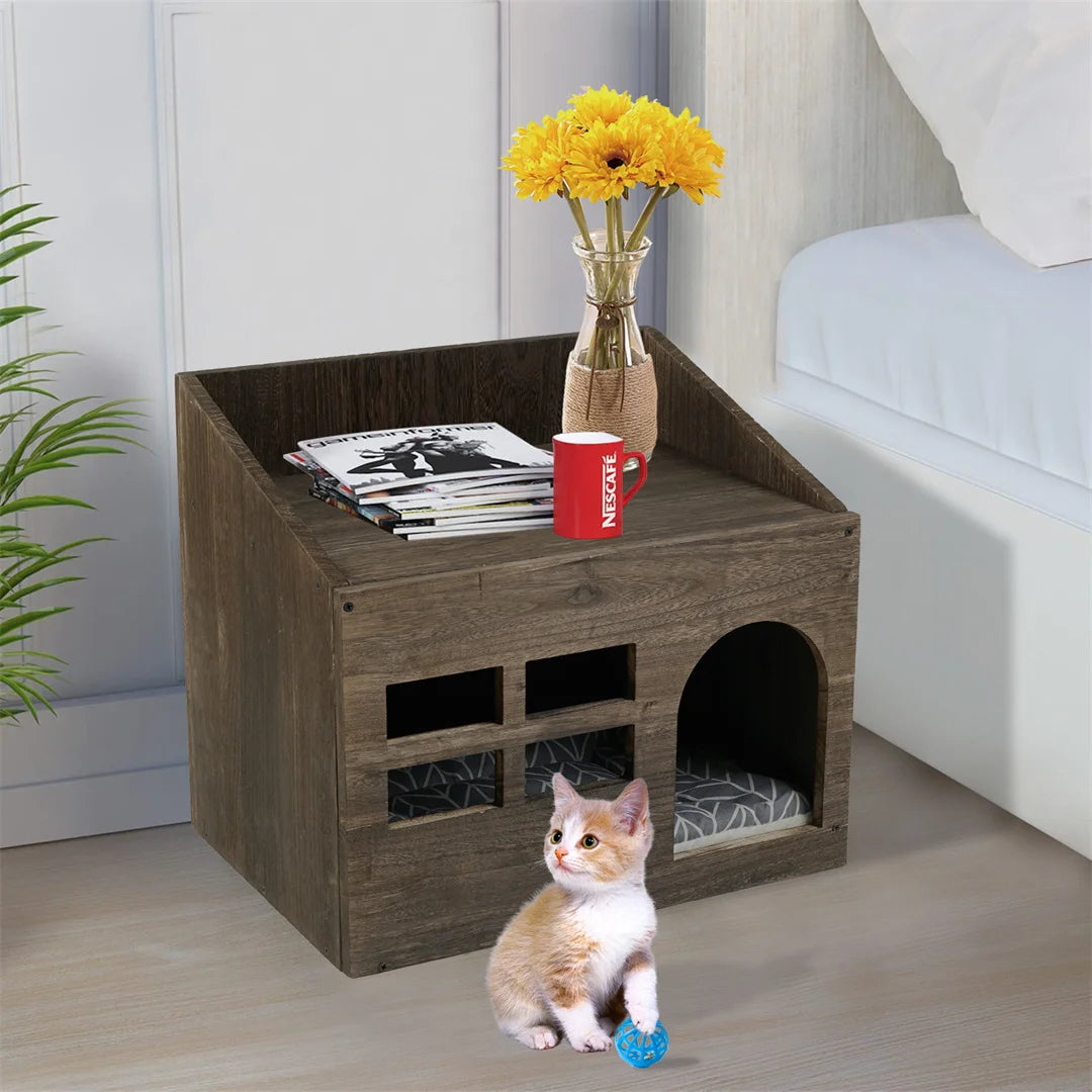 Wooden Cat Cave Bed Furniture – Petjoy