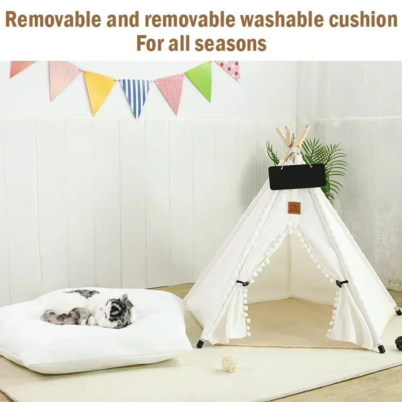 Cozy Teepee Tent for Cats &amp; Small Dogs - PetJoy