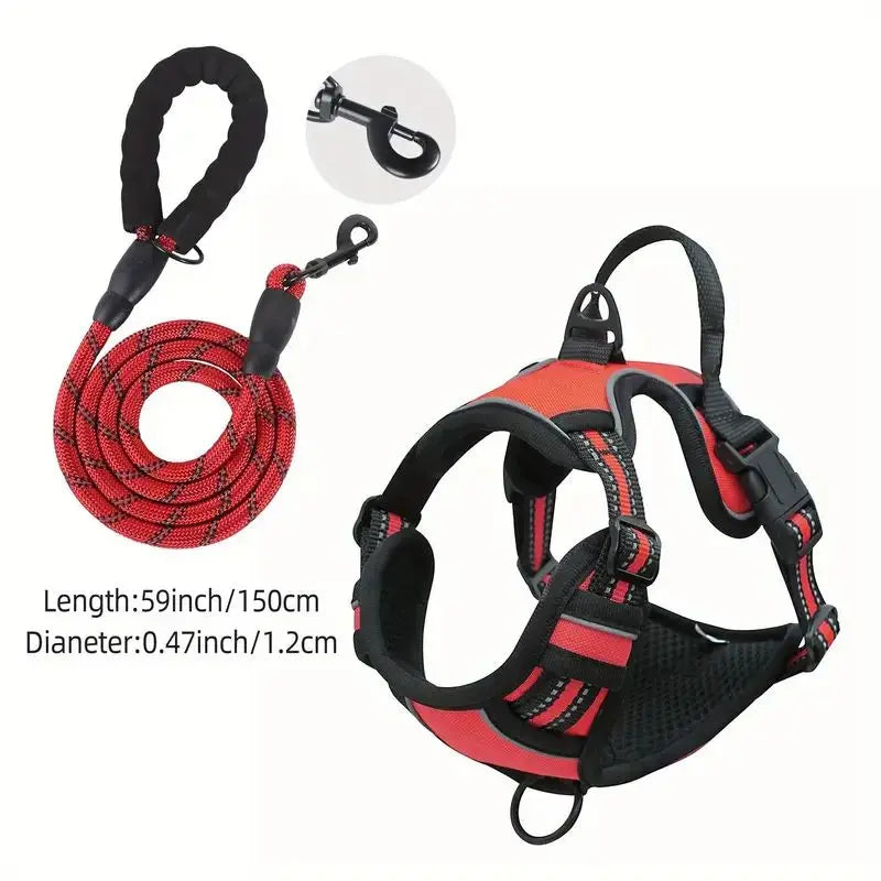 Reflective Front-Clip Service Dog Harness with Control Handle – PetJoy