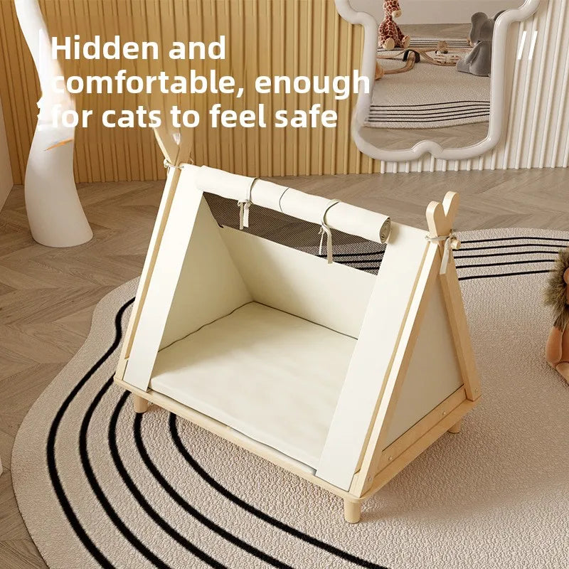Raised Pet Teepee Bed with Cushion for Small Dogs & Cats – PetJoy