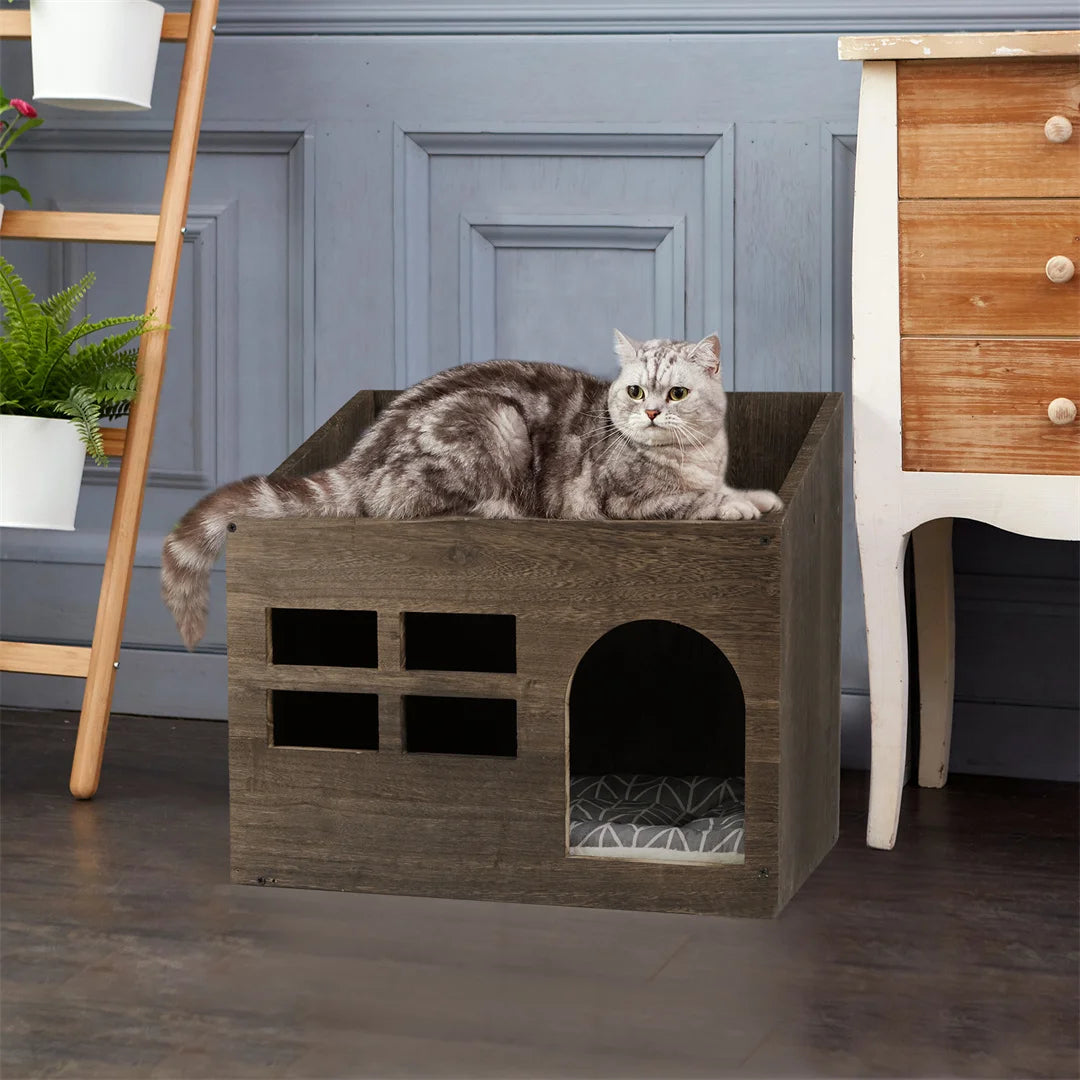 Wooden Cat Cave Bed Furniture – Petjoy