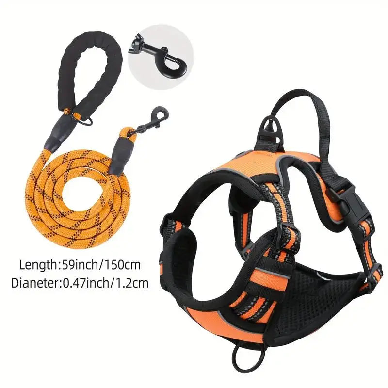 Reflective Front-Clip Service Dog Harness with Control Handle – PetJoy