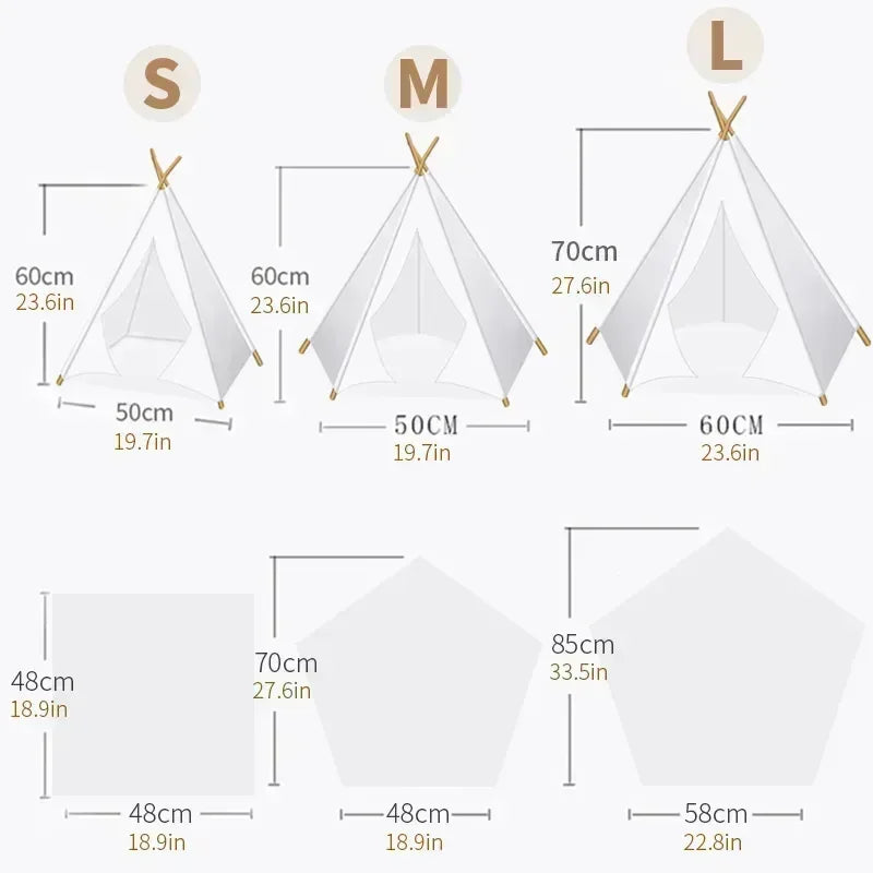 Cozy Teepee Tent for Cats &amp; Small Dogs - PetJoy