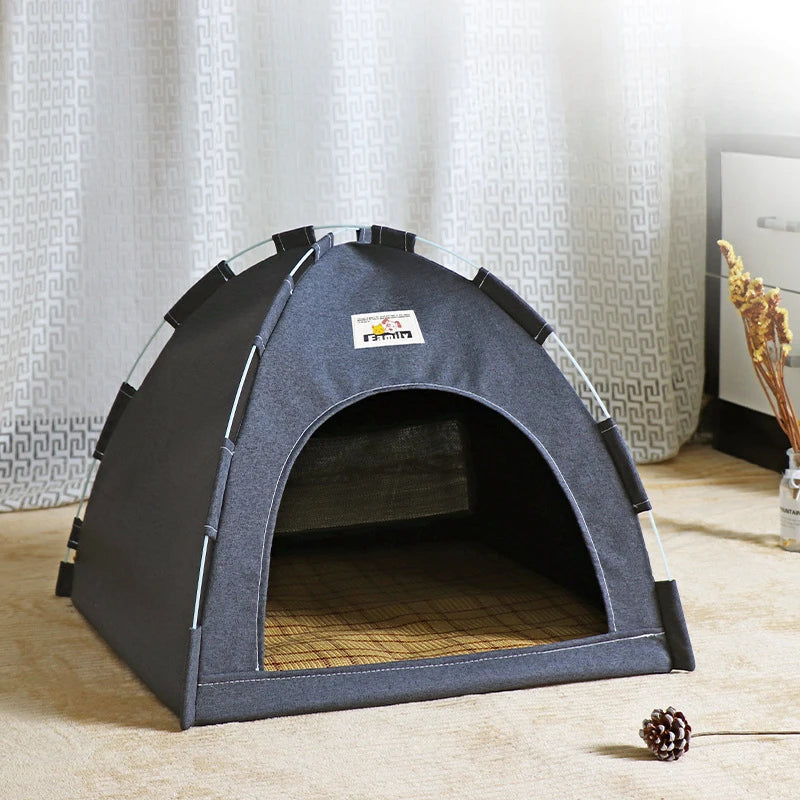Foldable Cat &amp; Dog House Tent with Cooling Mat – All-Season Pet Nest – PetJoy