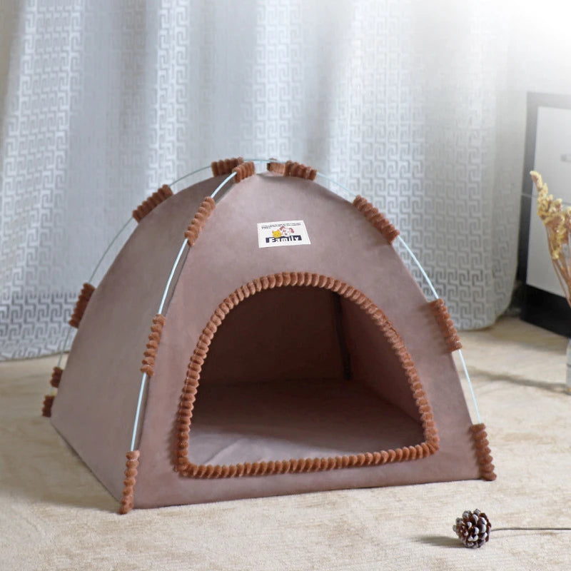Foldable Cat &amp; Dog House Tent with Cooling Mat – All-Season Pet Nest – PetJoy
